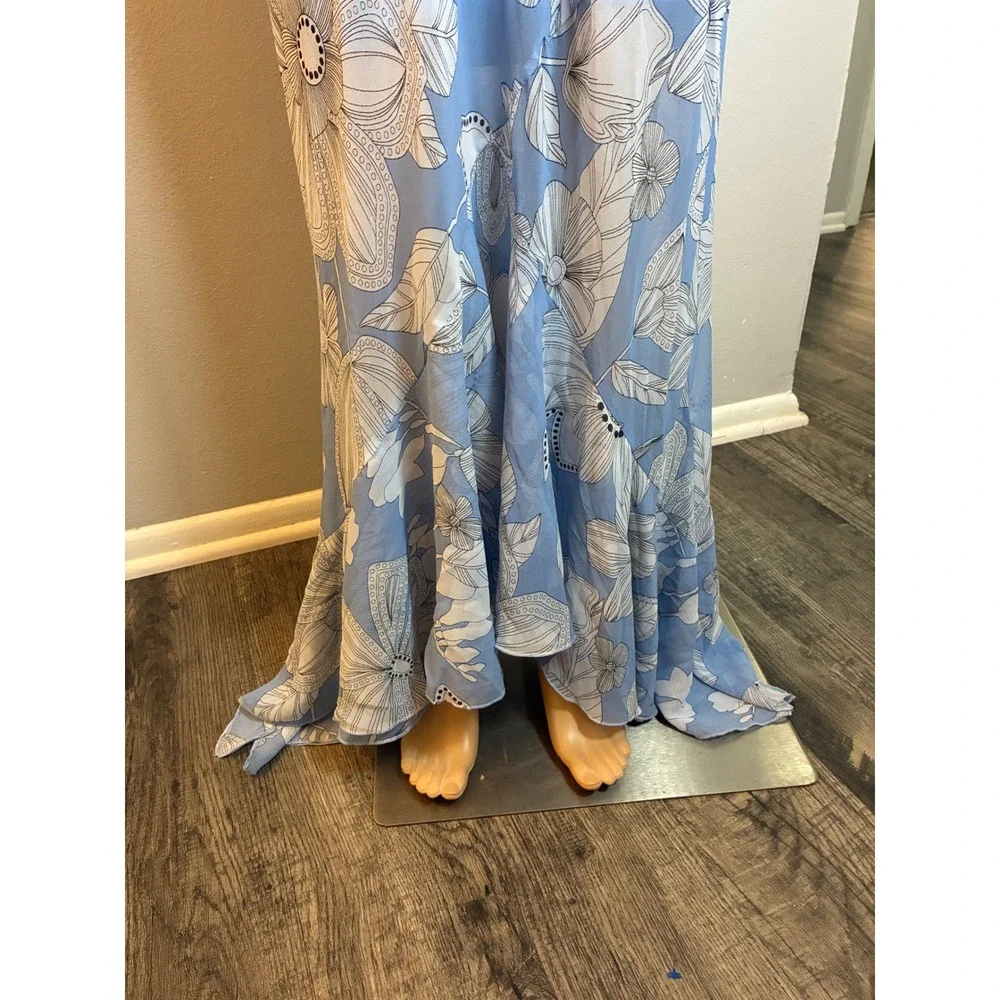 Free People Moonlight Maxi Dress Blissful Blue Floral Size 8 NWT